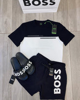 CONJUNTO  HUGO BOSS ( CAMISA+SHORT+CHINELO) PROMO ESQUENTA BLACK FRIDAY